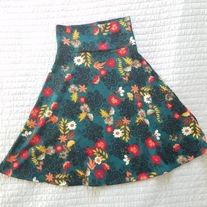 NWT Lularoe Azure Skirt Teal Red Small